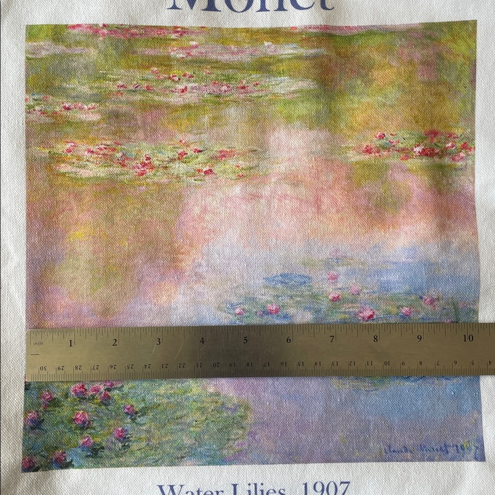 NWT NEW Water Lilies 1907 by MONET 100% Cotton Canvas Tote Bag - Picture 7 of 15